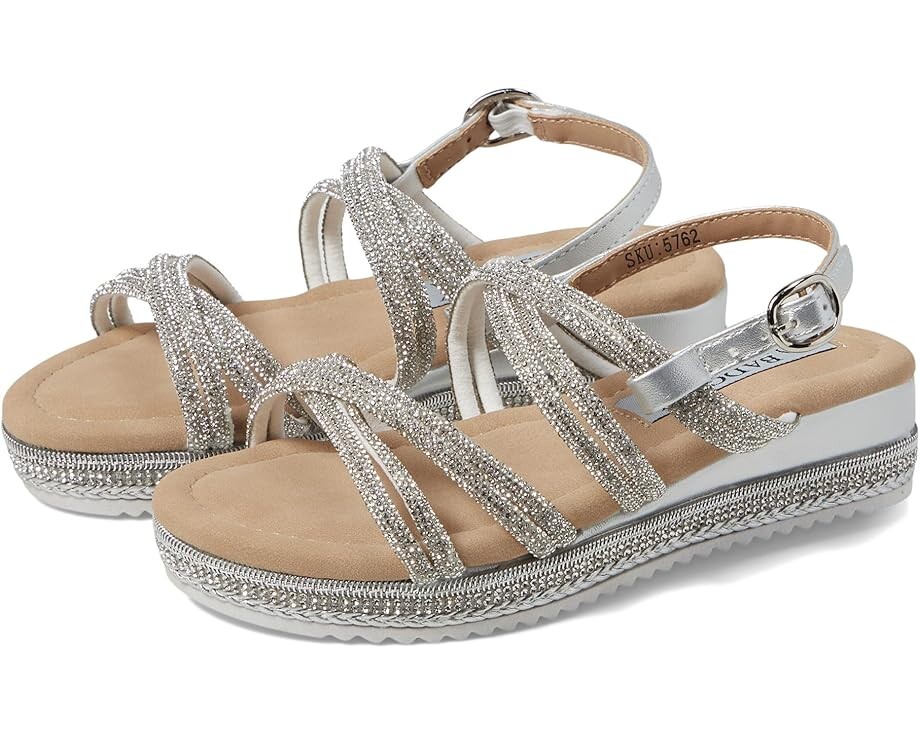 

Сандалии Badgley Mischka Kids Angela Platform Sandal, серебряный