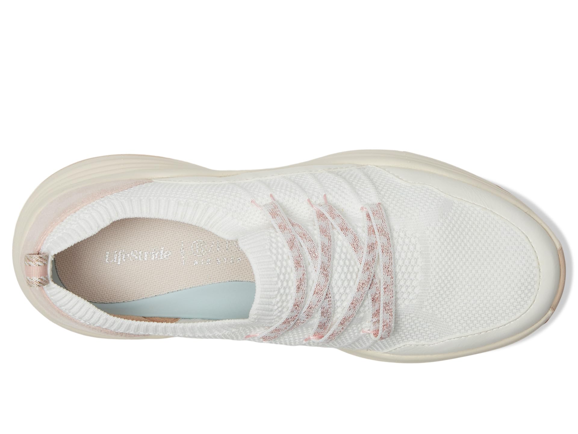 Кроссовки LifeStride Impact Slip On Shoes, White/Peach Whip — фото 2