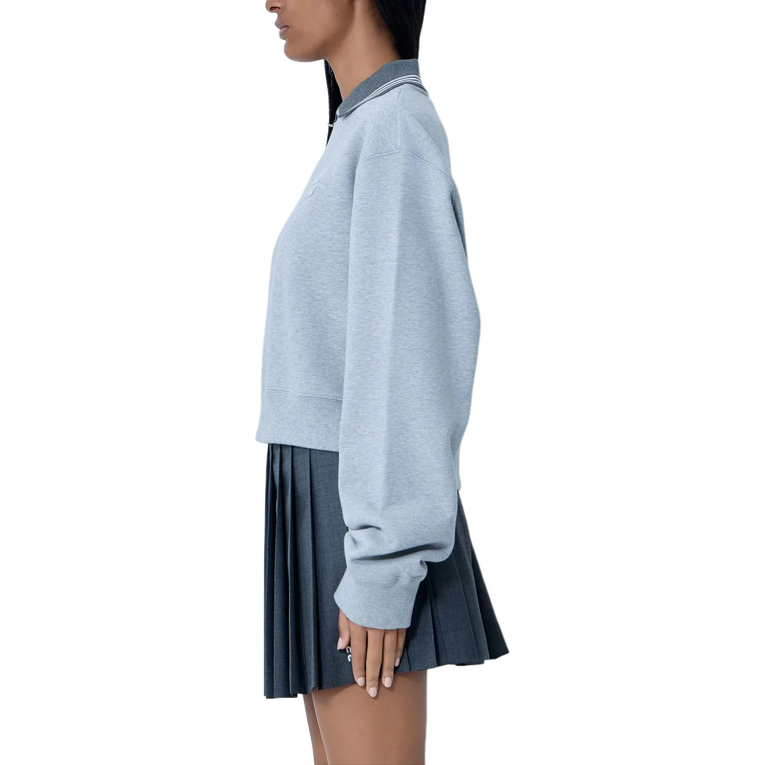 MIU MIU Свитшот Women's Gray Lapel Moderate Others — фото 4