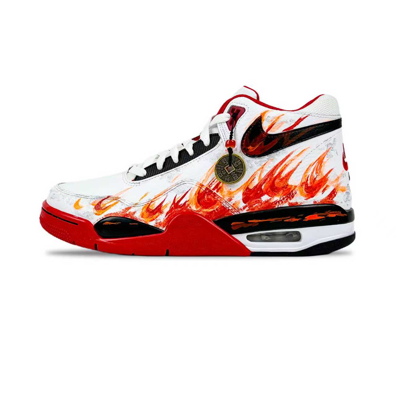 

Парные баскетбольные кроссовки Flight Legacy Fiery Sun Ghost Money Vintage для мужчин Nike, Blazing Flame красный
