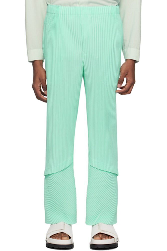 

Зеленые воздушные брюки HOMME PLISSÉ ISSEY MIYAKE