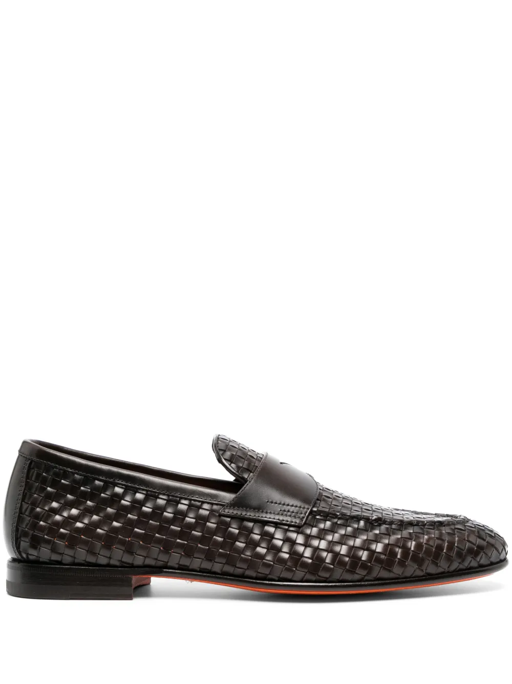 

Плетеные лоферы Santoni, коричневый