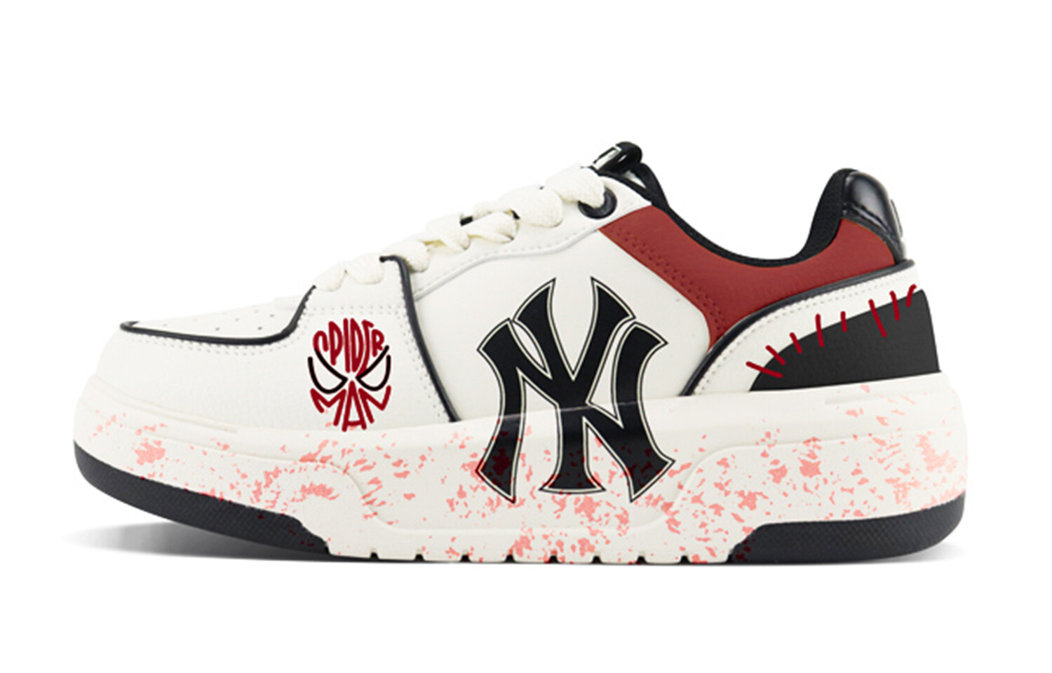 

Кроссовки MLB Chunky Liner Skateboarding Shoes Unisex Low-top White/Red/Black, черный/оранжевый