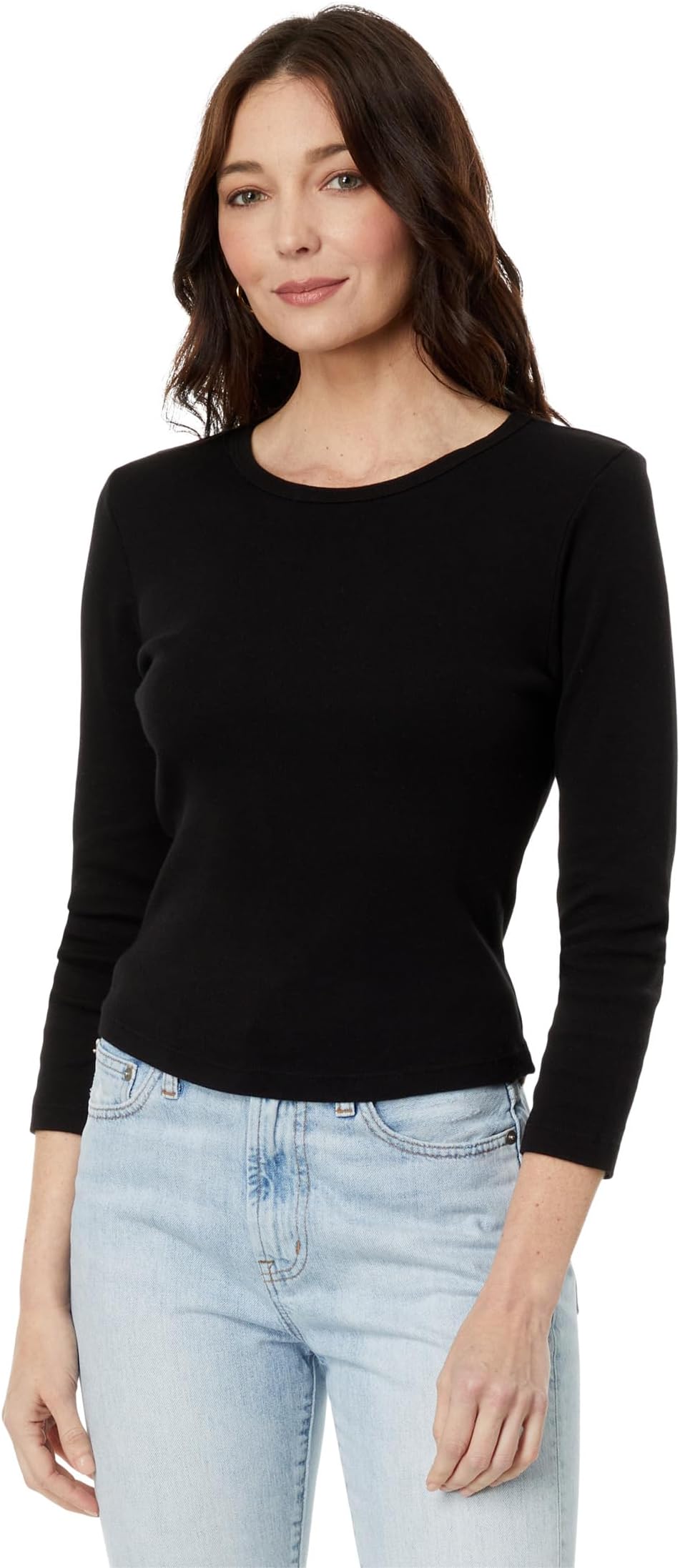 

Футболка Michael Stars Emma 3/4 Sleeve Crop Tee, черный