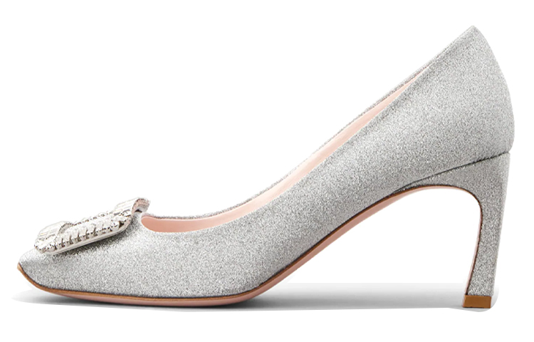 Тромпетт Узкие Высокие Каблуки 7 см Женские Серебряные Roger Vivier — фото 2