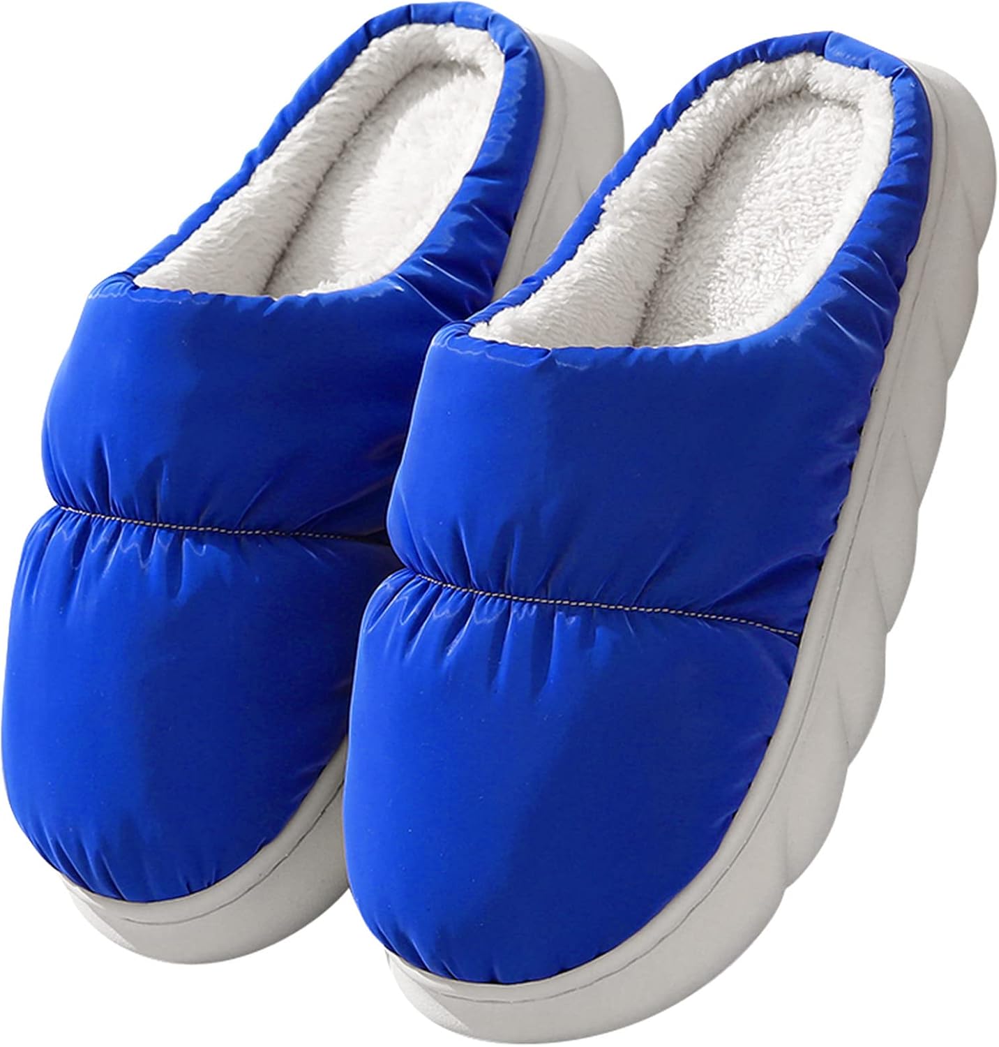 

Мужские плюшевые тапочки KRIDDR из хлопка, мягкие, комфортные, противоскользящие, для дома и спальни, синий