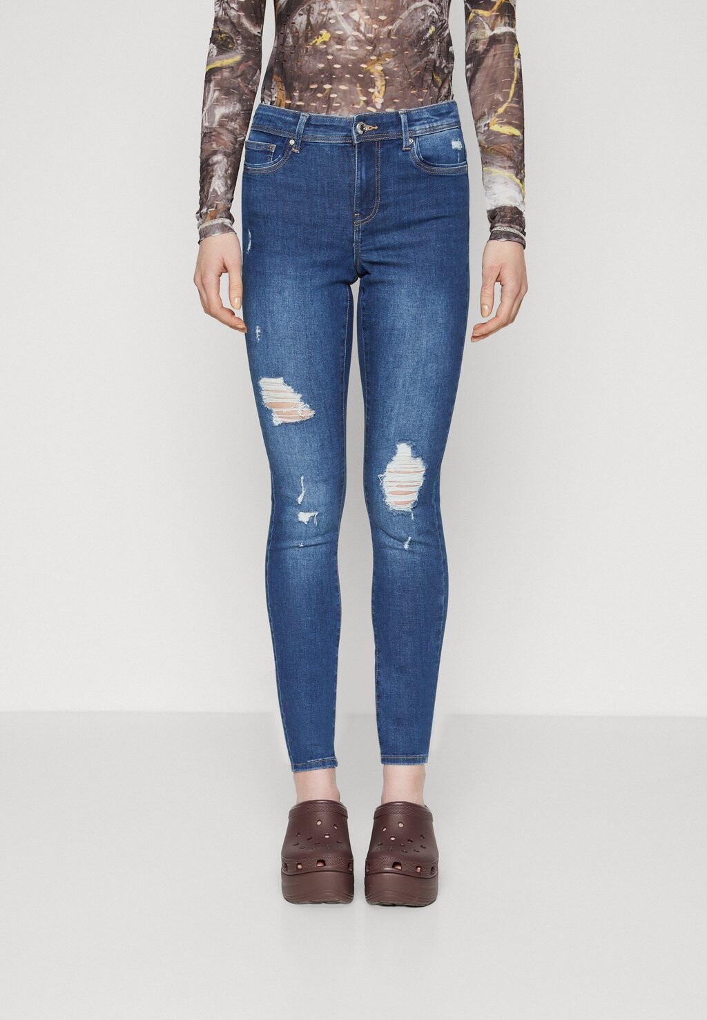 

Джинсы Skinny Fit ONLWAUW DESTROY ONLY, цвет dark blue denim