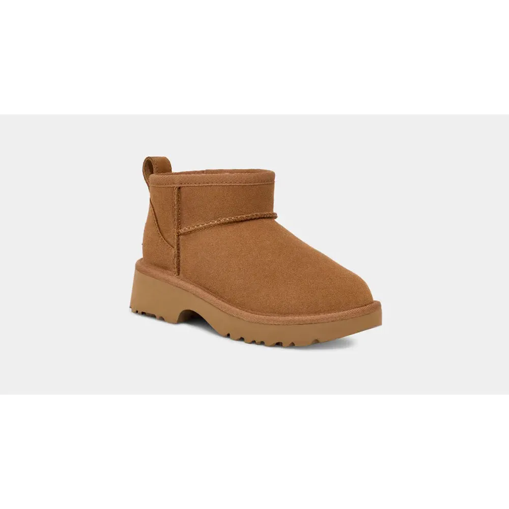 Детские ботинки Ugg Kids Classic Ultra Mini утепленные на толстой подошве, коричневый — фото 3