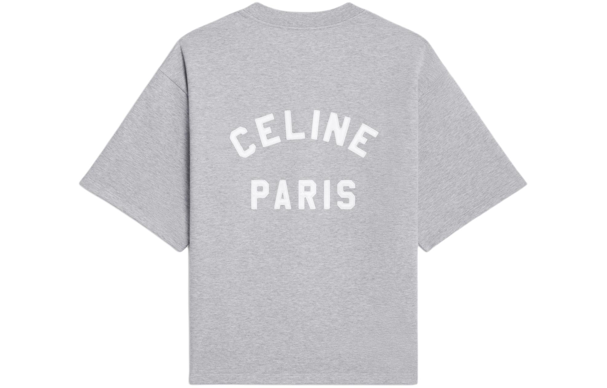 Свободный парижский свитер из хлопка и кашемира CELINE, mixed серый — фото 4
