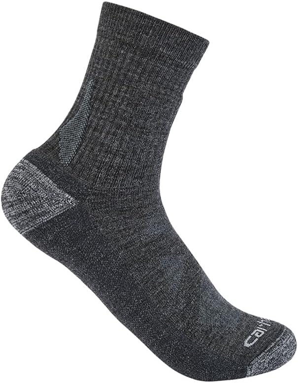 

Carhartt Women's SS9750W Женские короткие носки-следки Heavyweight из смесовой шерсти мериноса, Carbon Heather