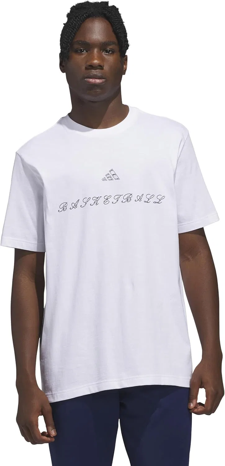 Футболка с баскетбольным принтом adidas, белый