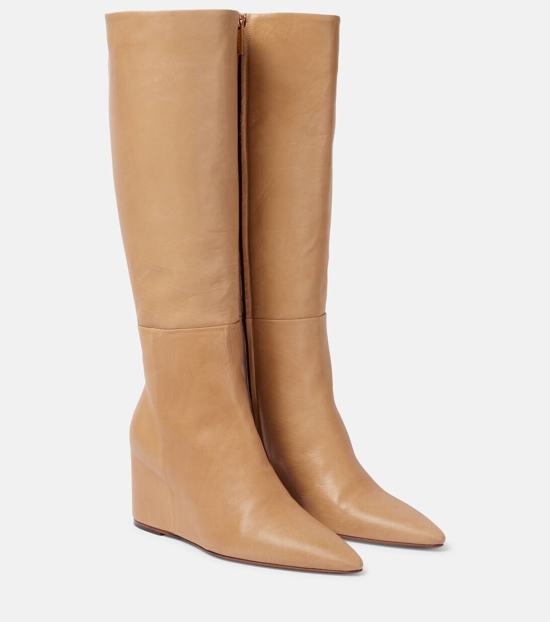Сапоги Remedios кожаные до колена Gabriela Hearst, цвет dark camel