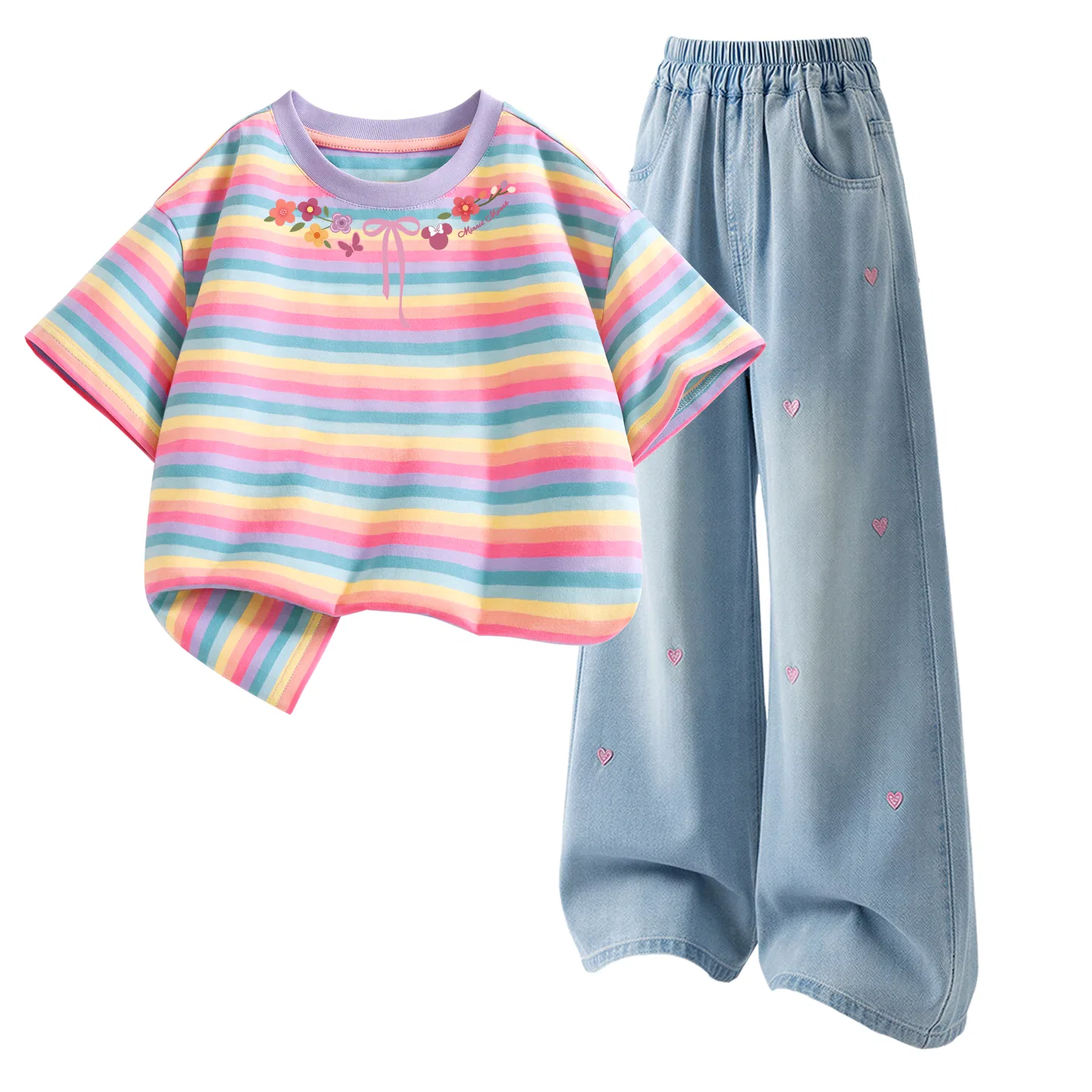 Детский спортивный костюм с круглым вырезом, дышащий, Disney, Daisy Knot Purple и Denim Light Blue