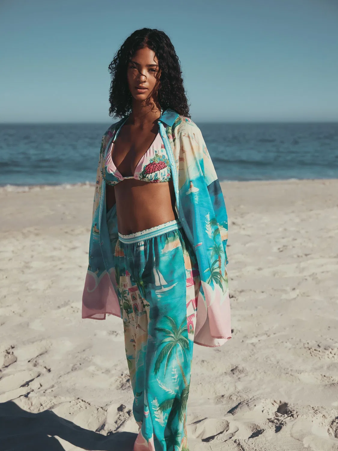 Пляжная рубашка Pink/Blue Beach Shirt Cover-Up Next, розовый/голубой — фото 3