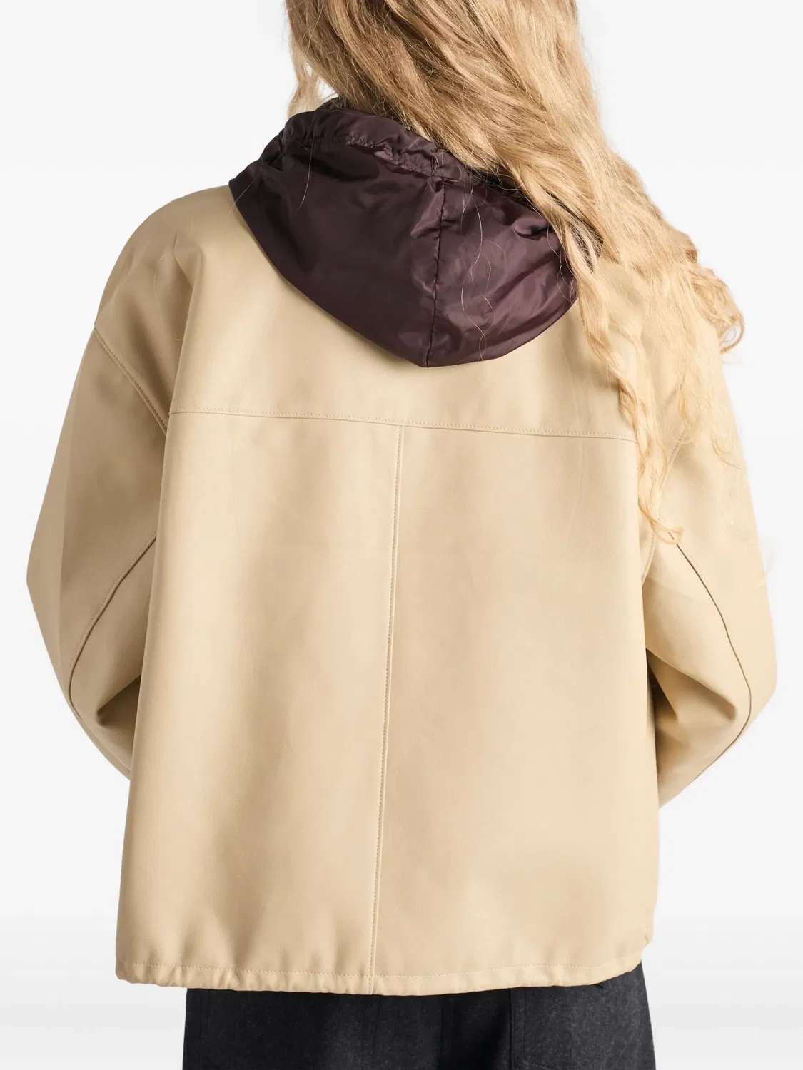 Кожаная куртка из ягнячьей кожи Prada, нейтральные — фото 2