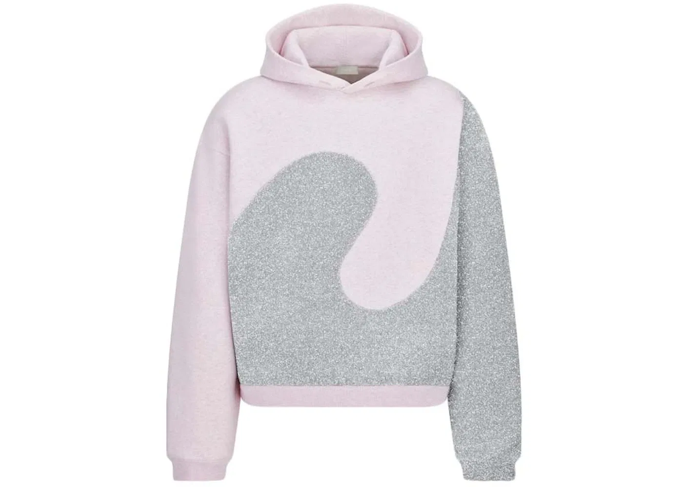 Женский свитшот свободного кроя с капюшоном Dior x ERL, Pink Heathered Cotton Fleece
