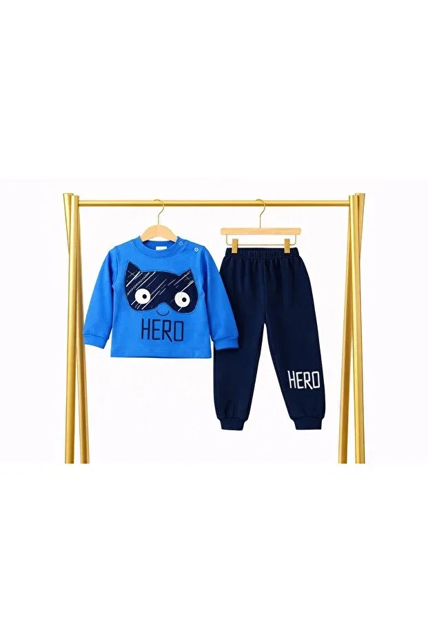 Детский спортивный костюм для мальчиков с принтом Hero, Dark Blue-Lilvert