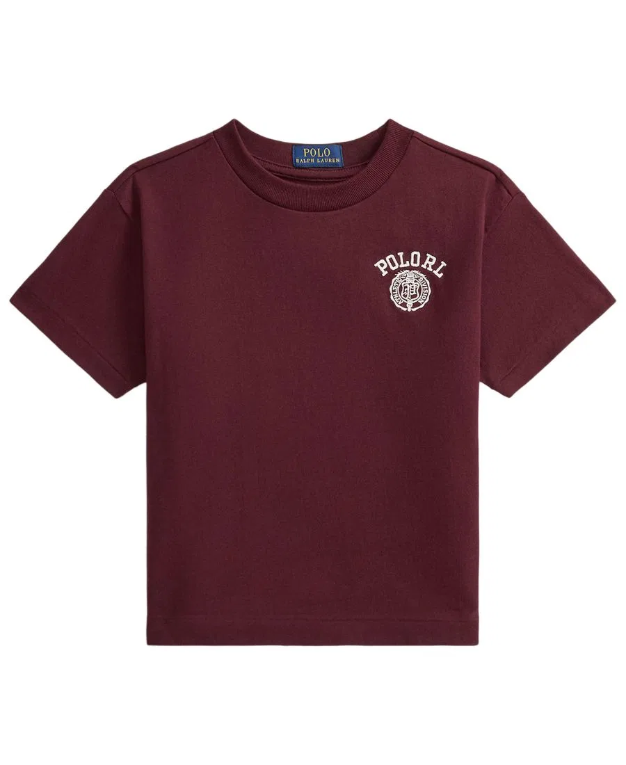 Футболка с вышивкой Polo RL и спортивным гербом Polo Ralph Lauren, Rich Ruby