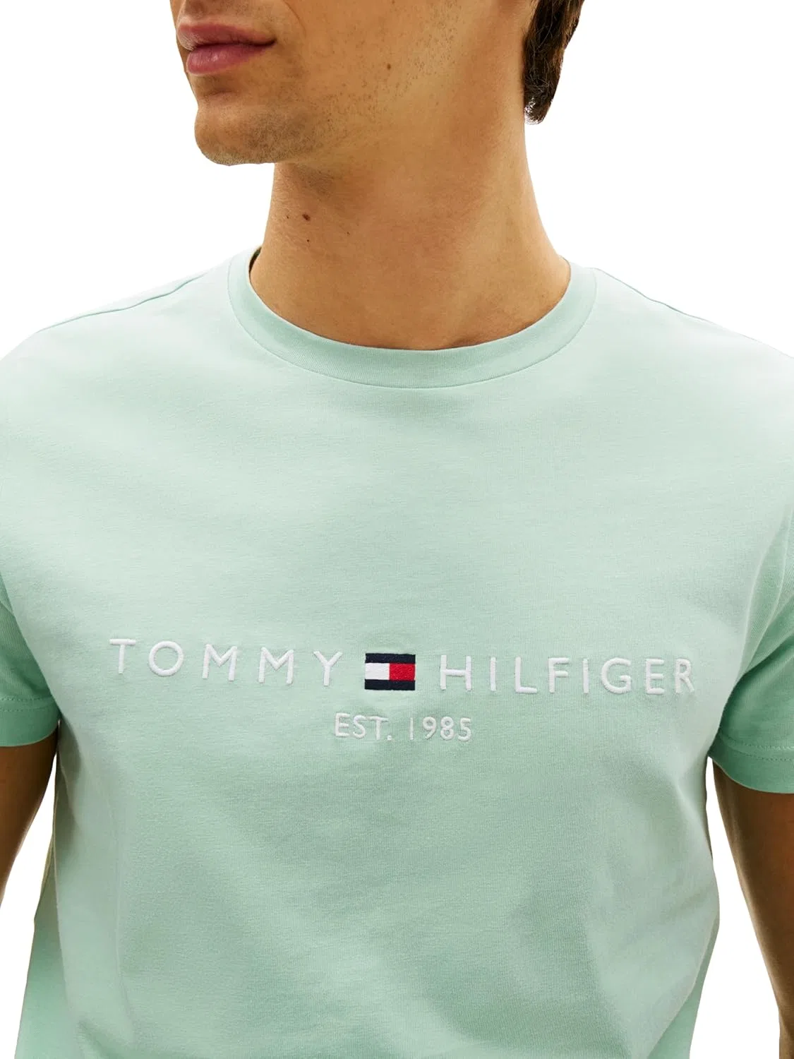 Мужская футболка с вышитым логотипом Tommy Hilfiger, Crushed Mint — фото 2