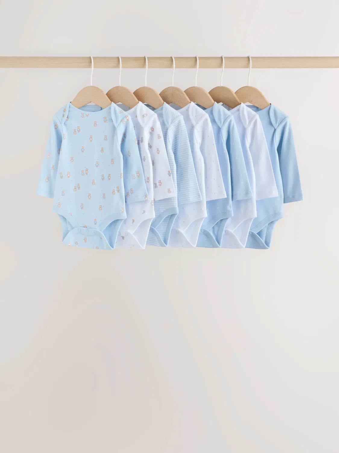 Боди для новорожденных с длинным рукавом, 7шт, Blue Bear Next, голубой
