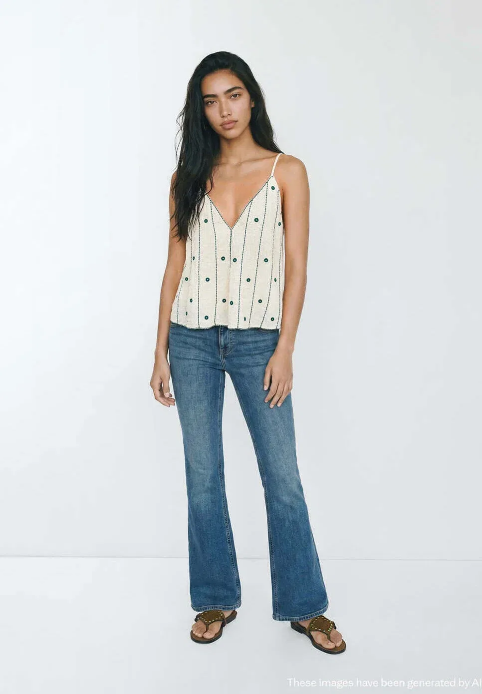 Подростковый - топ Mango Kids, Off-White — фото 2