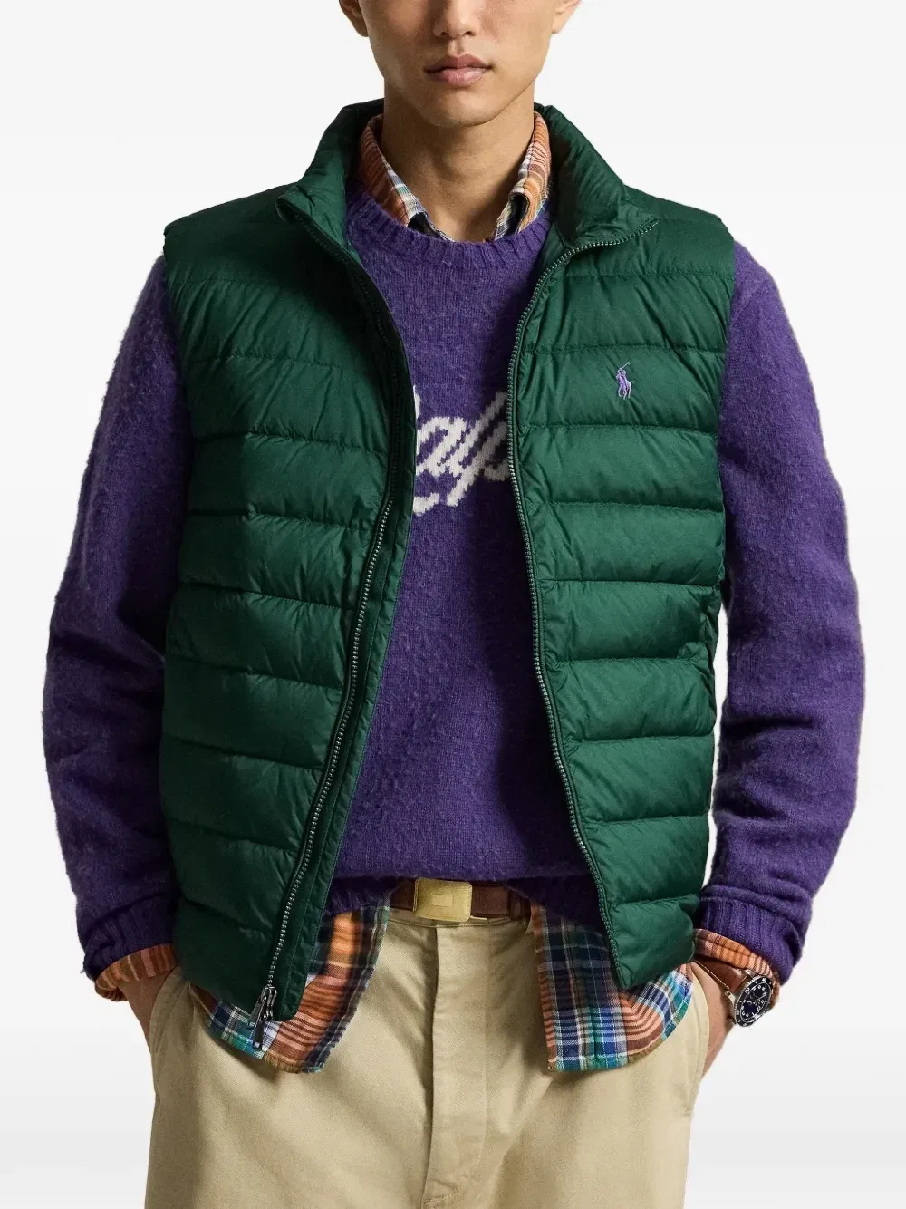 Пуховый жилет Polo Ralph Lauren Colden (компактно упаковываемый), зеленый — фото 4