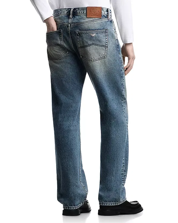Мужские джинсы с зауженным книзу силуэтом Emporio Armani, Medium Blue Denim — фото 3