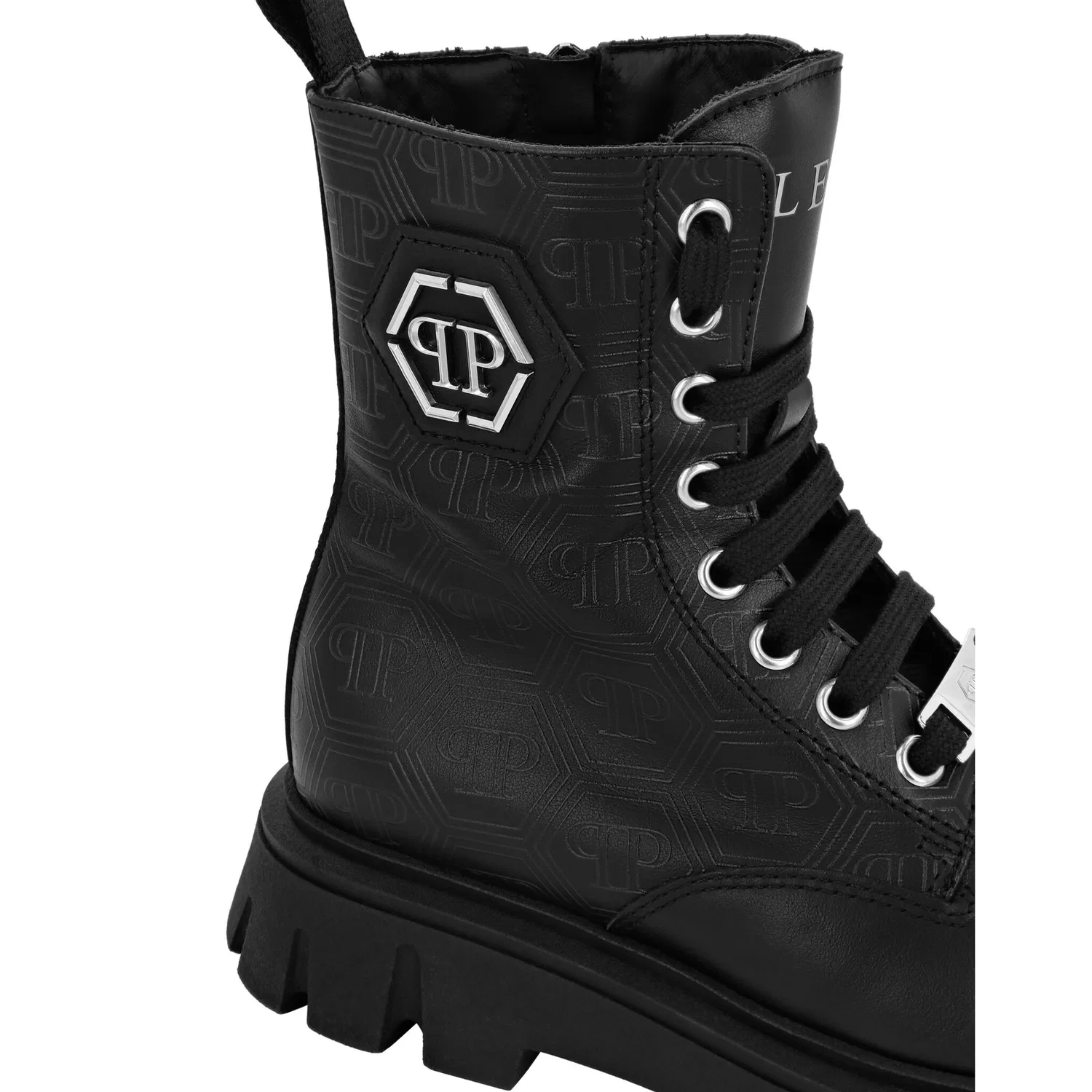 Детские ботинки с шестиугольным логотипом PHILIPP PLEIN, Black — фото 2