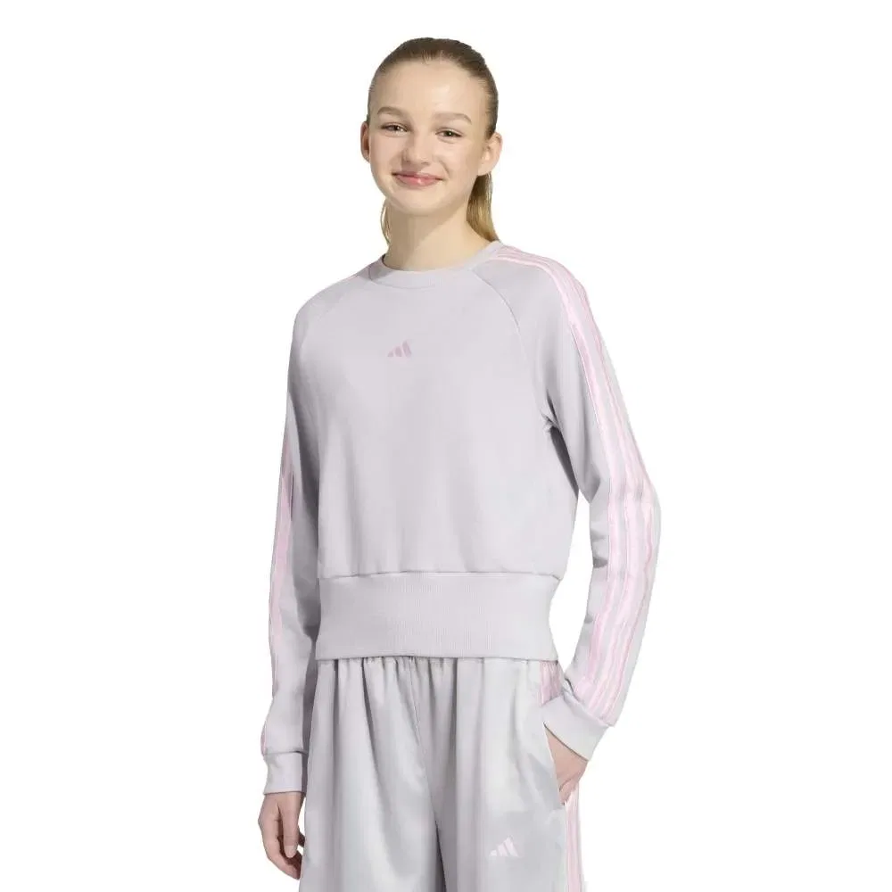 Детское женское свитшот с сатиновыми полосами Adidas, Grey