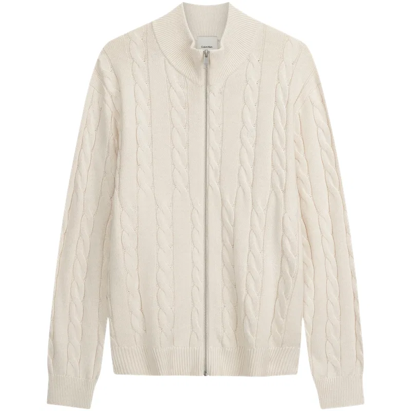 Мужской свитер с высоким воротником Calvin Klein, YAC-Oat White
