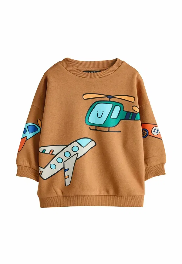 Свитшот с принтом Regular fit Next, tan brown, светло-коричневый — фото 4