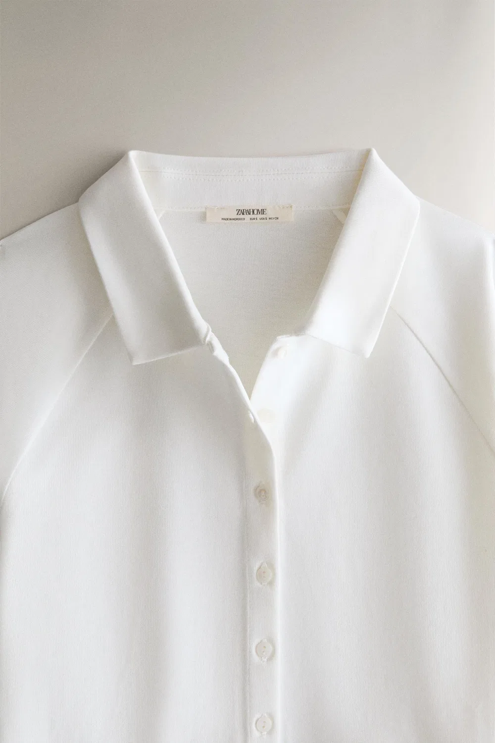 Короткая хлопковая рубашка ZARA, White — фото 2