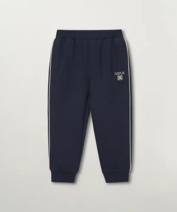 Детские джоггеры с логотипом, Theo Rope Piping Satur Kids, Navy