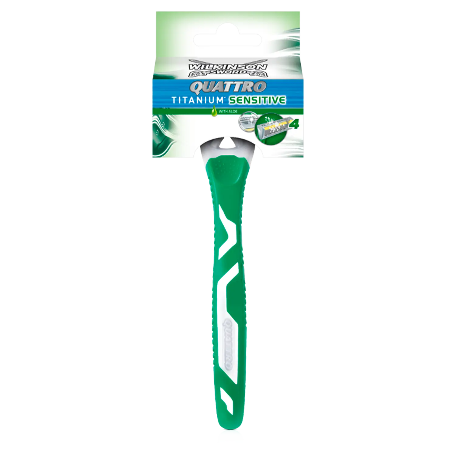 

Wilkinson Sword Quattro Titanium Sensitive одноразовая бритва для мужчин, 1 шт.
