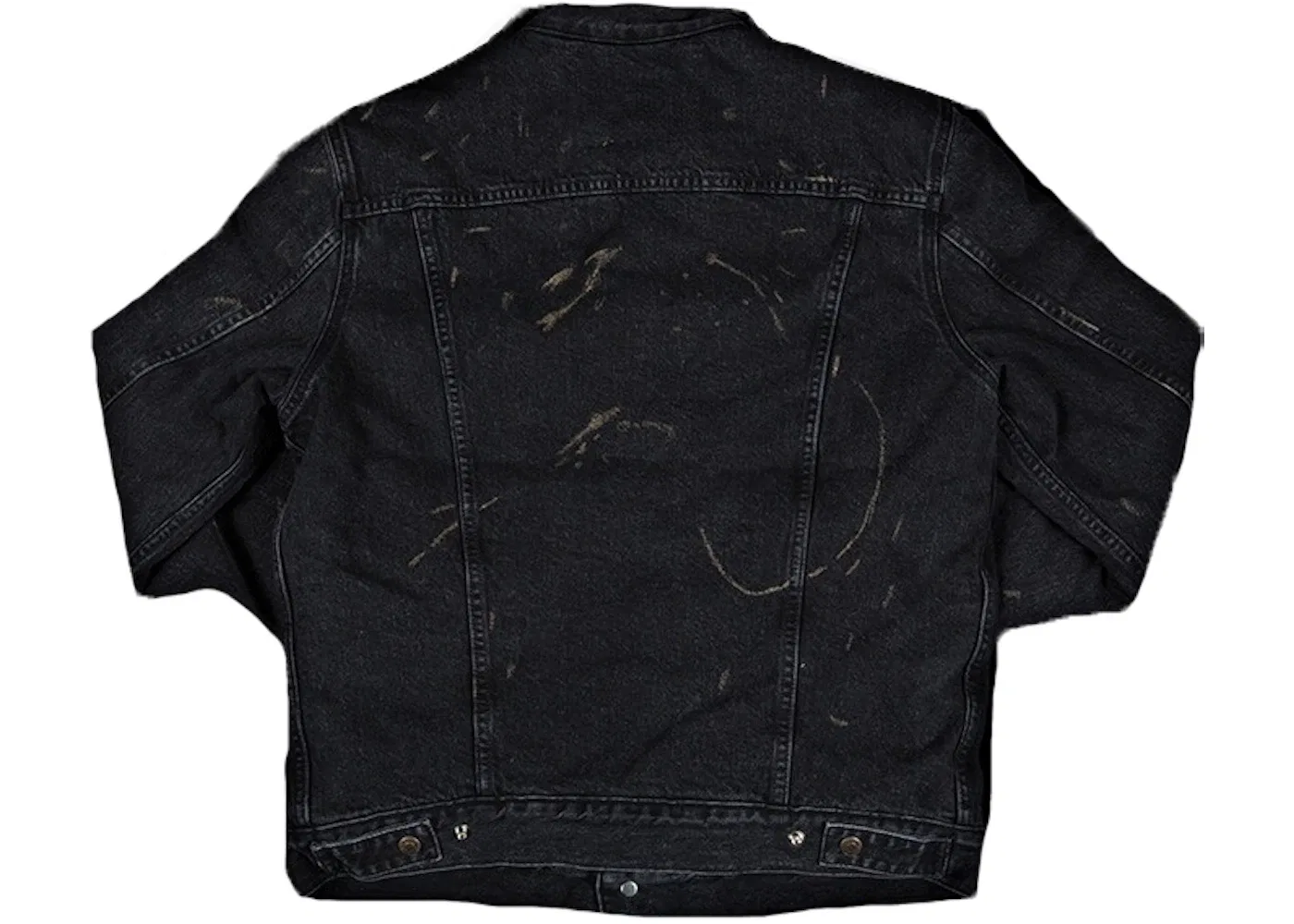 Мужская куртка-бомбер с длинным рукавом Supreme Levis Bleached Sherpa Trucker Jacket, Black — фото 2