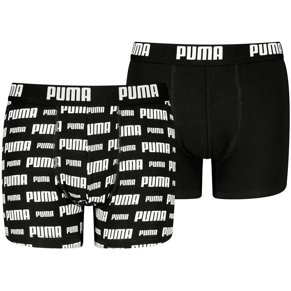 Боксеры Everyday Logo Print комплект 2 шт Puma, черный