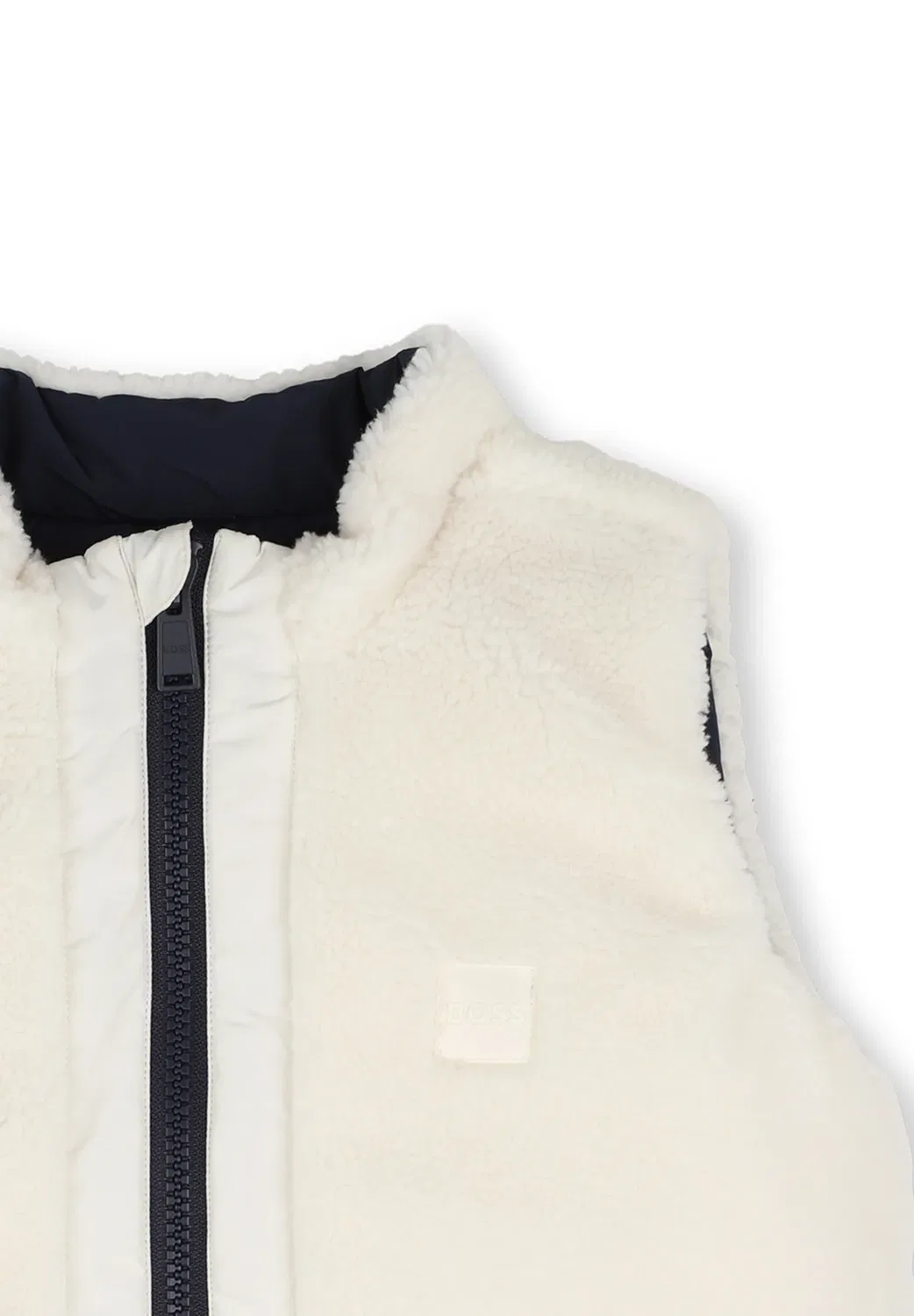 Двусторонняя пуховая куртка для детей и подростков - жилет Boss Kidswear, Ivory — фото 4