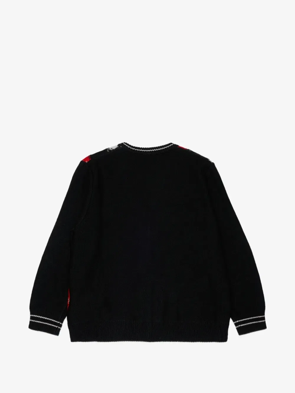 Кардиган из смесовой шерсти с ромбовидным узором Diesel Kids, черный — фото 2