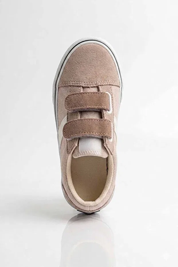 Детские кеды для девочек на липучках Rekorsport, Beige — фото 4