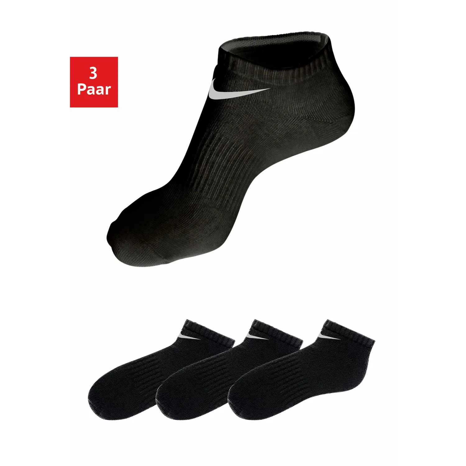 Мужские короткие носки-кроссовки с логотипом Nike, Black