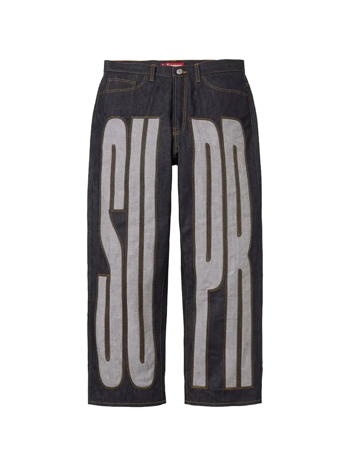 Джинсы Inset Spellout свободного кроя Supreme, синий