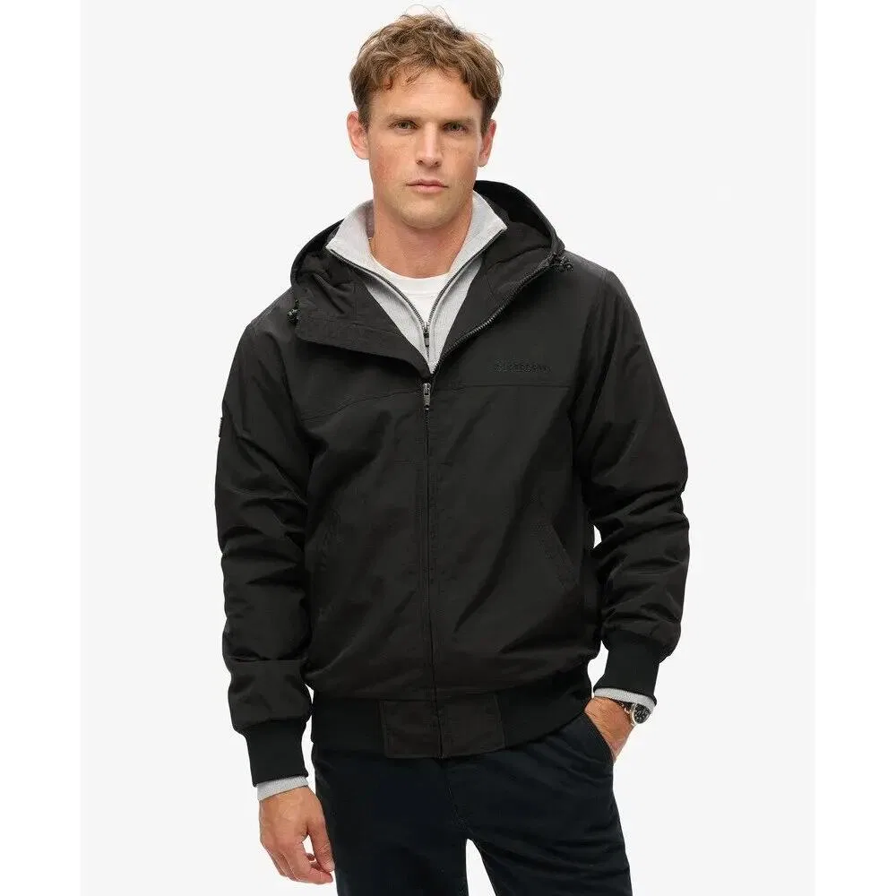 Мужская куртка-бомбер с капюшоном из нейлона Superdry Surplus, Schwarz — фото 3