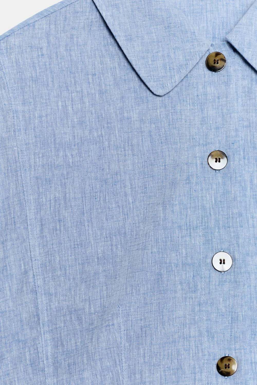 Рубашка Zara Linen Blend Sleeveless, синий — фото 3