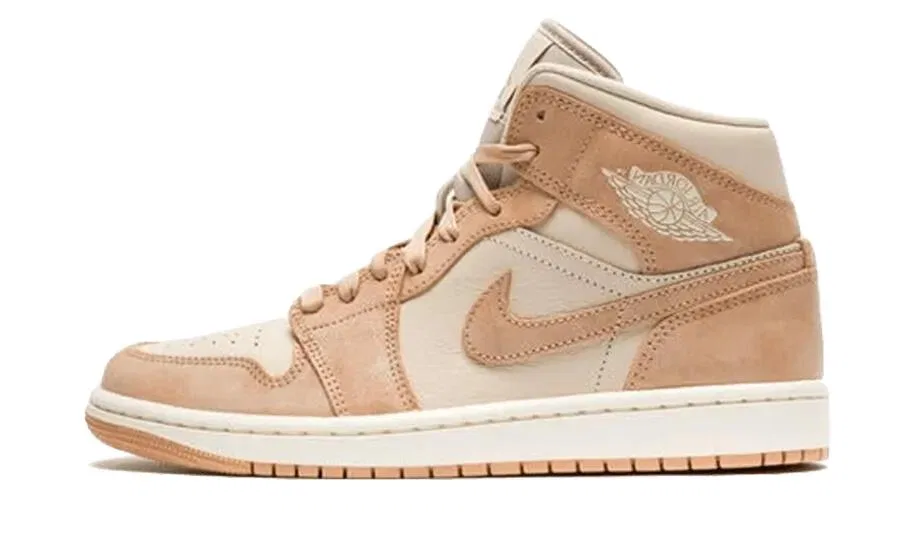 Детские кроссовки с высоким верхом Jordan 1 Mid SE Legend Light Brown, Цвет Braun