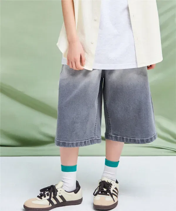 Джинсовые шорты градиент, Covernat Kids, серый