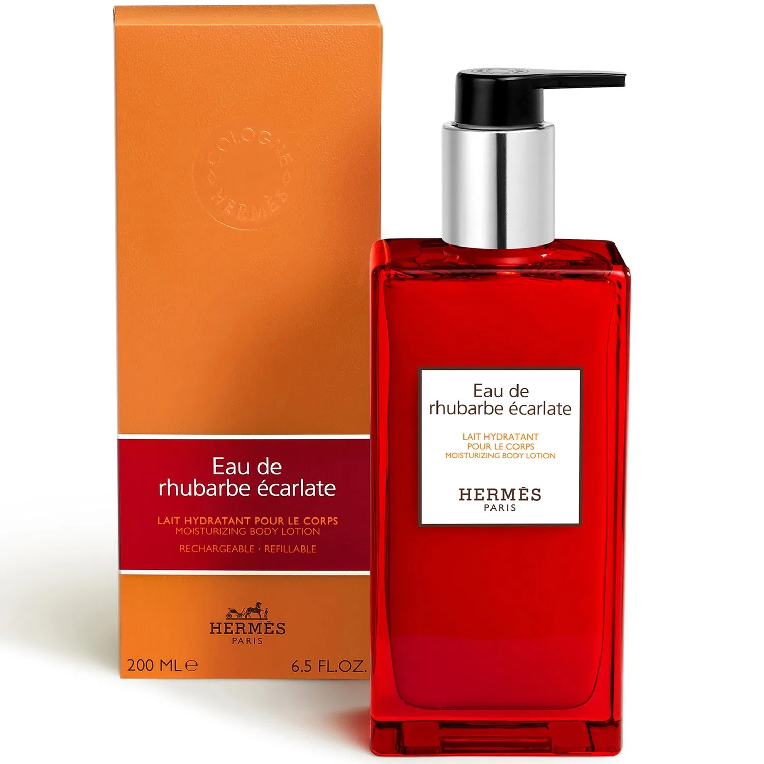 Увлажняющий лосьон для тела с ароматом Eau De Rhubarbe Ecarlate Hermes, 200 мл — фото 2