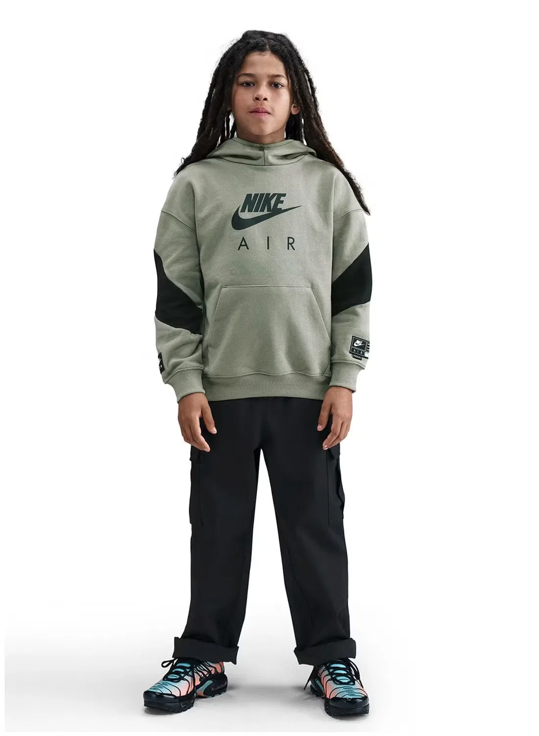 Худи детское с капюшоном Air Nike, хаки — фото 2