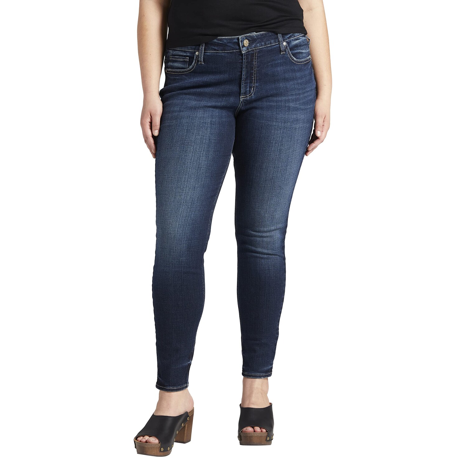 

Джинсы Silver Jeans Co., Plus Size Elyse Mid-Rise Skinny Jeans W03116EAE432