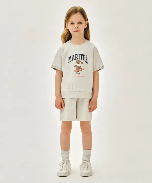 Детский спортивный костюм реглан, оверсайз, Marithé Kids, овсяный
