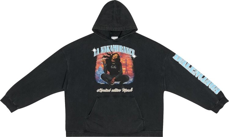 Худи Balenciaga Music Aya Nakamura Merch Hoodie Wide Fit 'Black', черный — фото 2